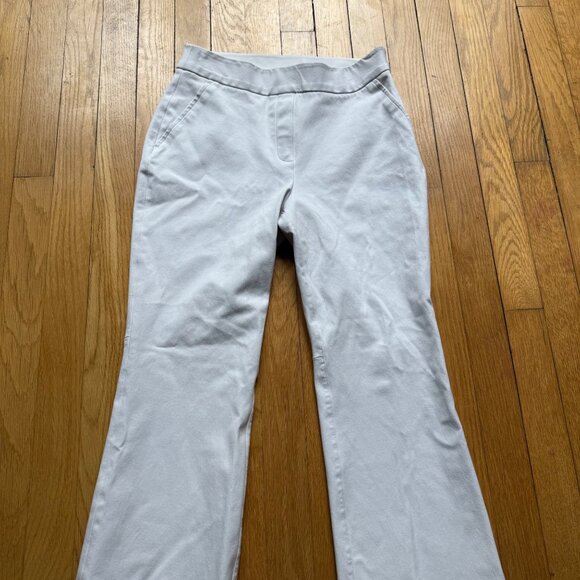 Spanx Size S White Stretchy Cotton Blend Pull On Flare Leg Ankle Pants - Picture 4 of 15